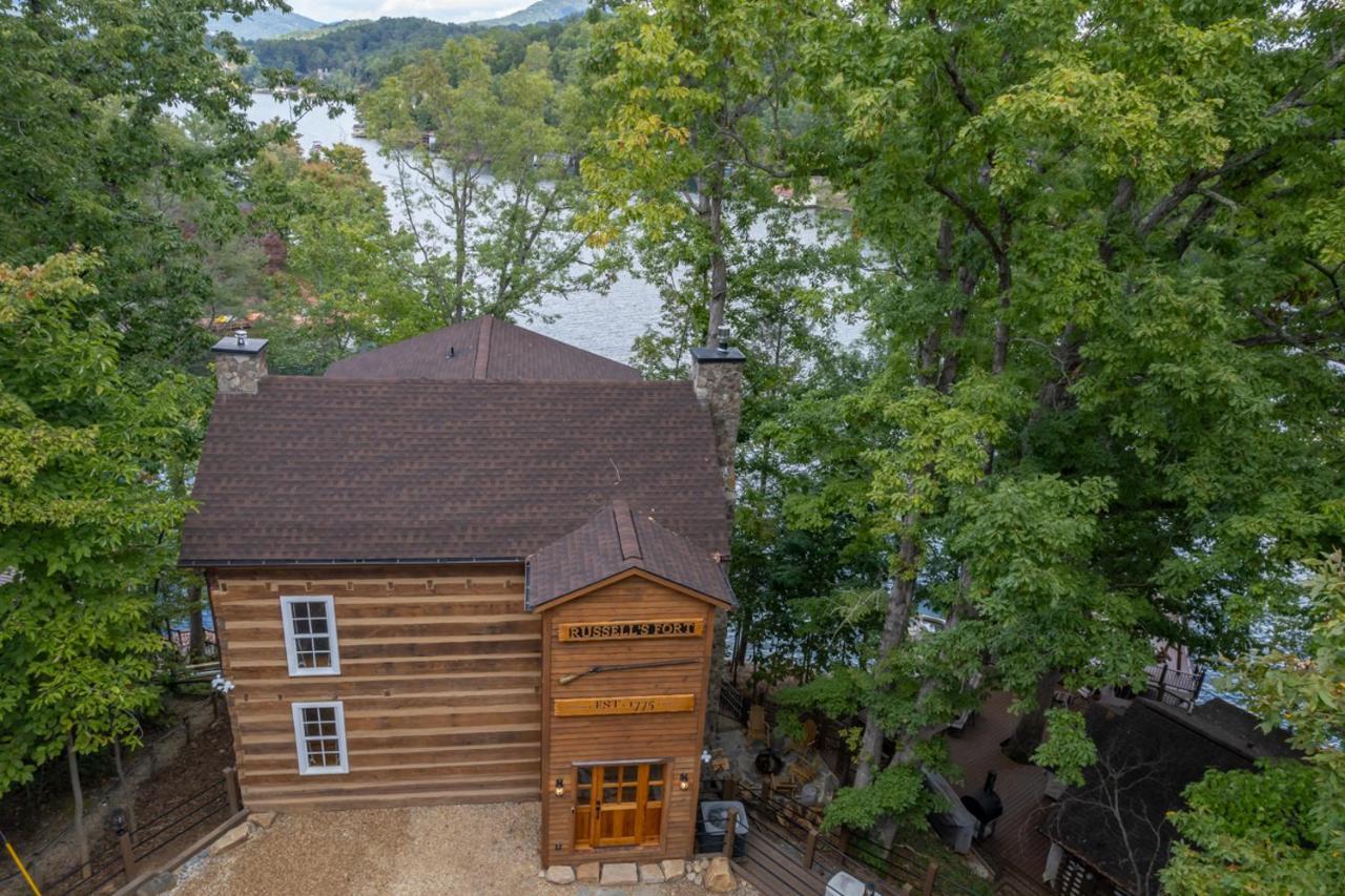 Russell'S Fort At White Oak Point: Historical Cabin On Lake Lure, Luxury, Direct Lake Access! Villa Esterno foto